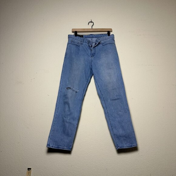Armani Exchange Boyfriend Denim Designer Jeans Pants Women 27 Distressed Casual - Picture 1 of 15